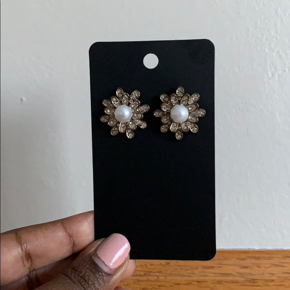 Diamond and Pearl Earrings